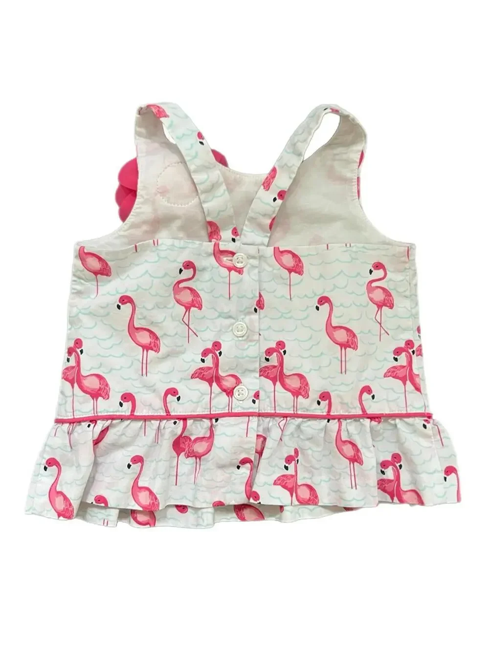 Janie‎ and Jack Flamingo Print Dress with Pink Flower